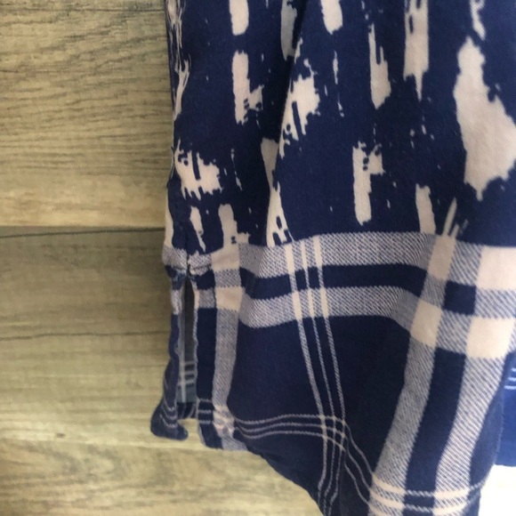 Boho Balloon Sleeve Tie Front Smocked Gingham Blouse XL - Picture 8 of 10